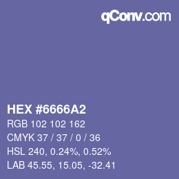 カラーコード: HEX #6666A2 | qconv.com