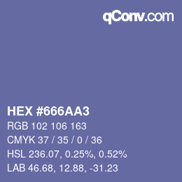 颜色代码: HEX #666AA3 | qconv.com