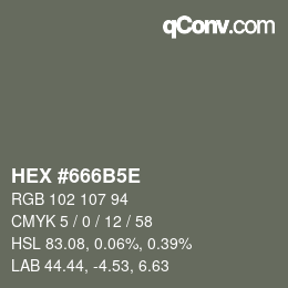 Code couleur: HEX #666B5E | qconv.com