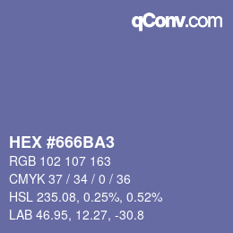 Color code: HEX #666BA3 | qconv.com