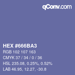 カラーコード: HEX #666BA3 | qconv.com