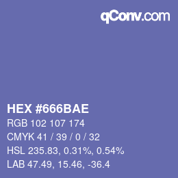 Farbcode: HEX #666BAE | qconv.com