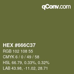 Farbcode: HEX #666C37 | qconv.com