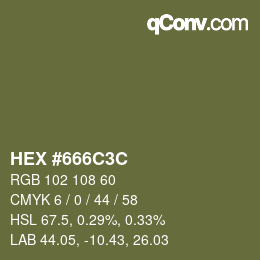 Código de color: HEX #666C3C | qconv.com