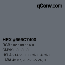 Color code: HEX #666C7400 | qconv.com