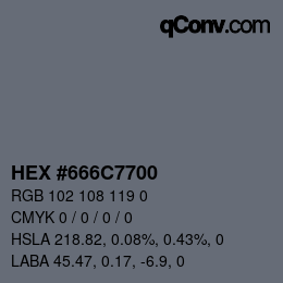 颜色代码: HEX #666C7700 | qconv.com