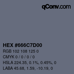 Color code: HEX #666C7D00 | qconv.com