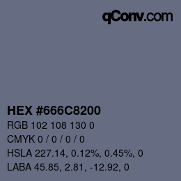 Color code: HEX #666C8200 | qconv.com