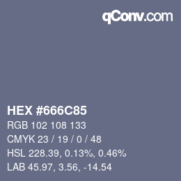 颜色代码: HEX #666C85 | qconv.com