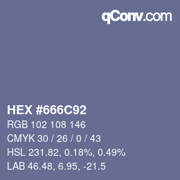 Color code: HEX #666C92 | qconv.com