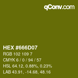 Farbcode: HEX #666D07 | qconv.com