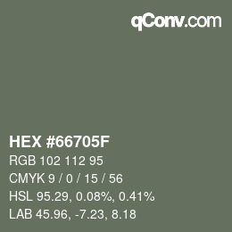 Color code: HEX #66705F | qconv.com