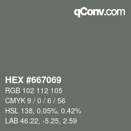 カラーコード: HEX #667069 | qconv.com