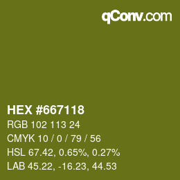 カラーコード: HEX #667118 | qconv.com
