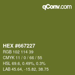 颜色代码: HEX #667227 | qconv.com
