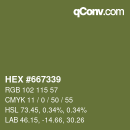 Color code: HEX #667339 | qconv.com