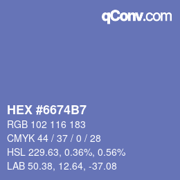 Farbcode: HEX #6674B7 | qconv.com