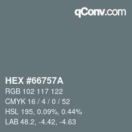 Código de color: HEX #66757A | qconv.com