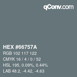 Código de color: HEX #66757A | qconv.com