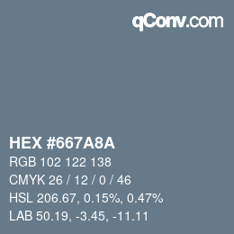 Código de color: HEX #667A8A | qconv.com