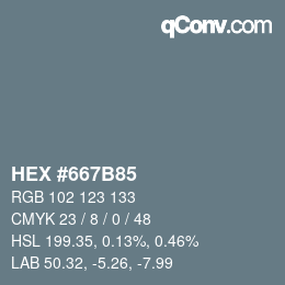 Color code: HEX #667B85 | qconv.com