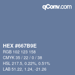 颜色代码: HEX #667B9E | qconv.com