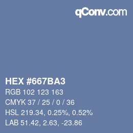 颜色代码: HEX #667BA3 | qconv.com