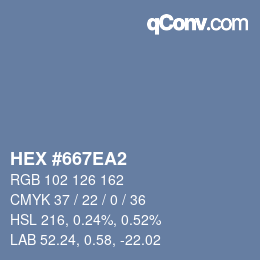 Color code: HEX #667EA2 | qconv.com