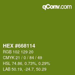 カラーコード: HEX #668114 | qconv.com