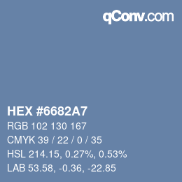 カラーコード: HEX #6682A7 | qconv.com