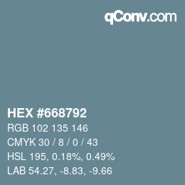 Color code: HEX #668792 | qconv.com