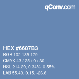 Color code: HEX #6687B3 | qconv.com