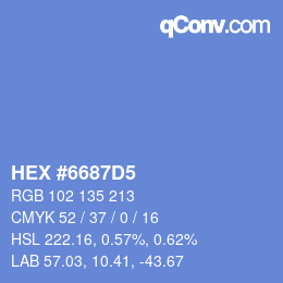 Color code: HEX #6687D5 | qconv.com