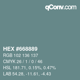 カラーコード: HEX #668889 | qconv.com