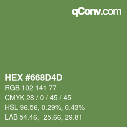 Color code: HEX #668D4D | qconv.com