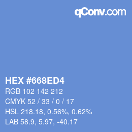 Color code: HEX #668ED4 | qconv.com