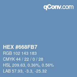 Color code: HEX #668FB7 | qconv.com
