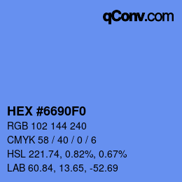 Farbcode: HEX #6690F0 | qconv.com