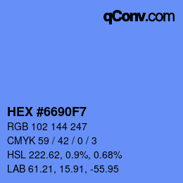 Código de color: HEX #6690F7 | qconv.com