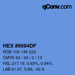 颜色代码: HEX #6694DF | qconv.com