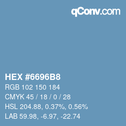 颜色代码: HEX #6696B8 | qconv.com