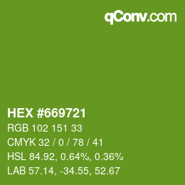 Color code: HEX #669721 | qconv.com