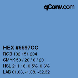 Color code: HEX #6697CC | qconv.com