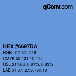 Color code: HEX #6697DA | qconv.com