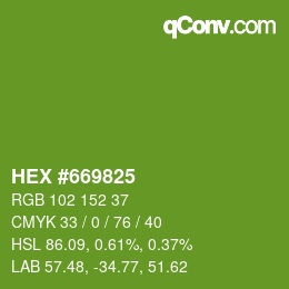 Color code: HEX #669825 | qconv.com