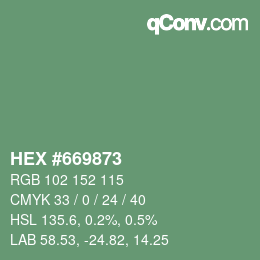 カラーコード: HEX #669873 | qconv.com