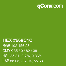 Color code: HEX #669C1C | qconv.com