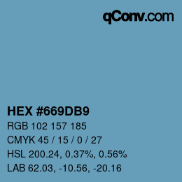Color code: HEX #669DB9 | qconv.com