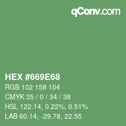 Color code: HEX #669E68 | qconv.com