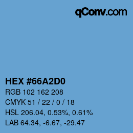 カラーコード: HEX #66A2D0 | qconv.com